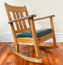 An Antique Mission Oak Rocker, Possibly Stickley