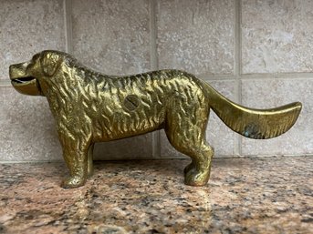 Vintage Brass Dog Nutcracker.