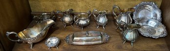 Amazing Antique HUGE 11 Piece Baroque Silverplate Lot ~ By Wallace ~ Meriden CT