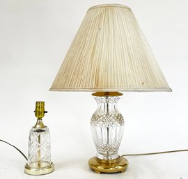 Cut Glass And Brass Lamps