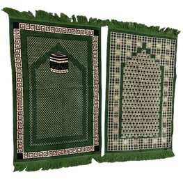 Pair Of Green Turkish Prayer Rugs #2