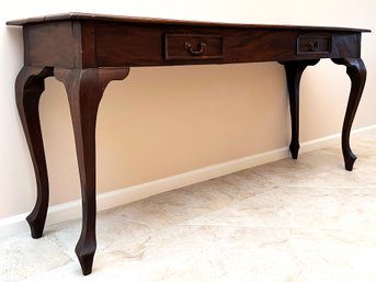 A Solid Carved Cherry Console With Cabriole Legs