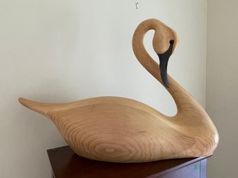 AN ANDY POUCH GREEN RIVER TRADING CO. CARVED SWAN