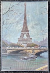 Paris!! Large Painting Signed By Artist