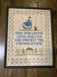 'true And Loving' Framed Needlepoint