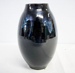 A Black Glazed Ceramic Vase