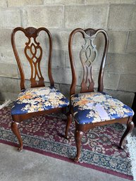 Blue Floral Side Chairs