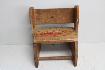 Antique Wood French Primitive Bench/Stool