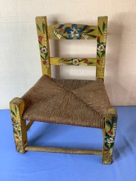 Toddler/doll Size Floral Painted Chair
