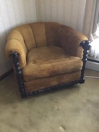 Mid Century Gothic/brutalist Swivel Chair