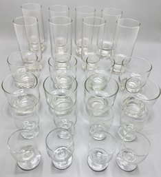 Full Set 24 Glasses In 3 Sizes: Tumblers, Juice & Shot Glasses, Matches Lot 67