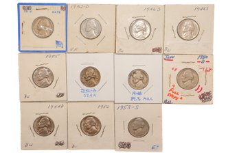 Collection Of Mix Jefferson Nickels 1941-1955