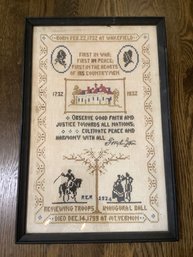 'observe Good Faith And Justice Towards All Nations' Framed Needlepoint