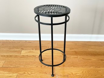 A Vintage Wrought Iron Side Table Or Plant Stand