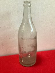 T J Stone Torrington CT Glass Bottle