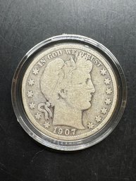 1907 Barber Silver Half Dollar