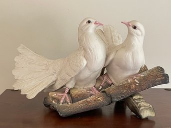 A LARGE CAPODIMONTE FIGURAL GROUPING OF LOVEBIRDS