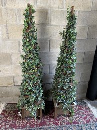 Faux Planter Vines Decor With Lights