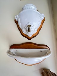 Italian Porcelain Hanging Water Fountain