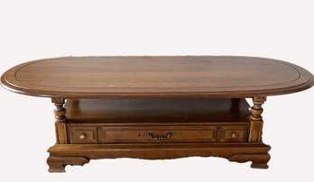 Oval Colonial Style Single Drawer Coffee Table-Project Piece