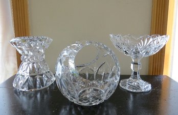 Trio Of Sparkling Decorative Glass Pieces