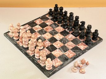A Vintage Marble Chess Set -