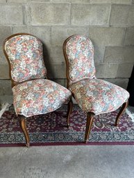 Pair Of Floral Side Chairs