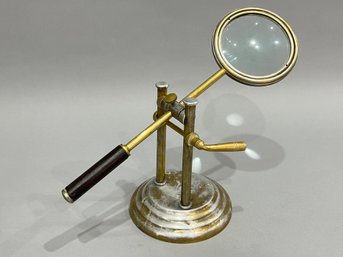 Vintage Brass And Aluminum Magnifier