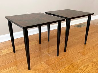 A Pair Of Mid Century Formica Top End Tables