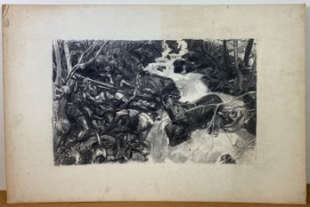 Original Charcoal Study - The Boar Hunt