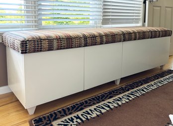 A Lacquerware Storage Bench With Upholstered Top - Fab And Functional!