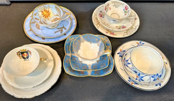 Five Different Tea Cups And Saucers From Bavaria