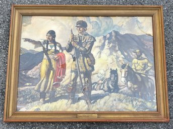 A Vintage Lithograph - The Lewis And Clark Expedition - America In The Making