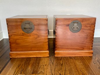 Pair Of Early 20th Century Zhang Mu Camphor Chests