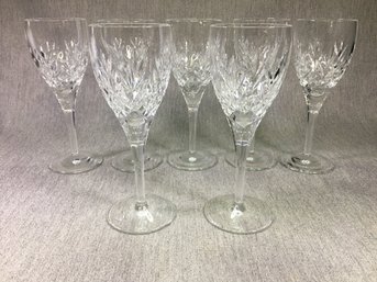 Lot Of (7) Seven WATERFORD Wine Glasses In Richmond Pattern - Appear Unused - Fantastic Condition ! - NICE !
