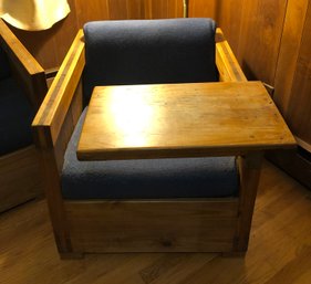 THIS END UP Side Chair With Detachable Lap Desk - Blue Cushion