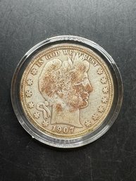 1907-D Barber Silver Half Dollar