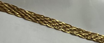 ITALIAN GOLD OVER STERLING 1/2' WIDE WOVEN LINK BRACELET