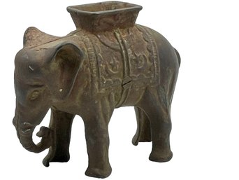 Early 20th Century Cast Iron Still Elephant Bank With Howdah (A.C.Williams?)