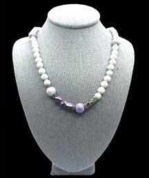 Vintage Multi Shades Of Purple Beaded Cross Necklace