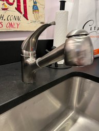 A Moen Faucet With Hose - Laundry Room