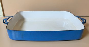 Vintage Dansk Blue Enamel 14'x 12' Baking Pan Casserole Dish