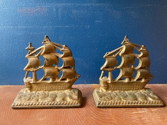 Old Ironsides Brass Book Ends