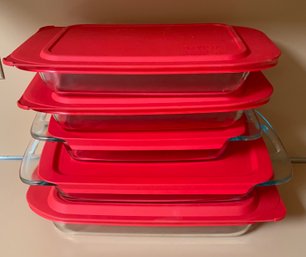 5 Pc Covered Pyrex Casseroles ~ All With Covers ~