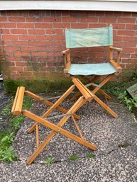 Vtg Commander Directors Chair & Ottoman -racine, Wi As-is