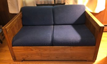 THIS END UP Love Seat - Blue Cushions