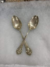 Two Beautiful Sterling Spoons With Engravings