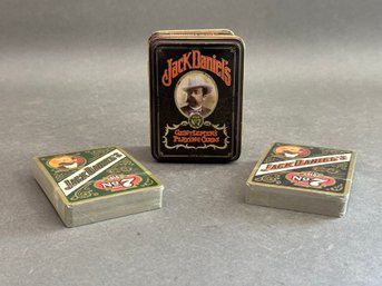 Collectible Jack Daniels Tin & Two Decks Of Cards, New/Old Stock
