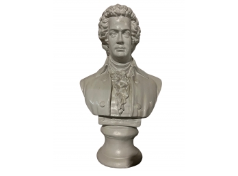 Glazed Ceramic Mozart Bust