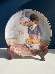 Franklin Mint Just Married By Patrica Brooks Plate Teddy Bear Limited Edition